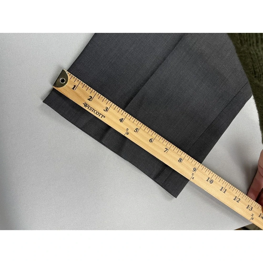 Men's Jos A‎ Bank 100% Wool Suit Jacket 46S Pants 35x29 Gray